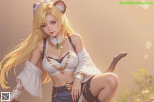 A woman in a cat costume posing for a picture.